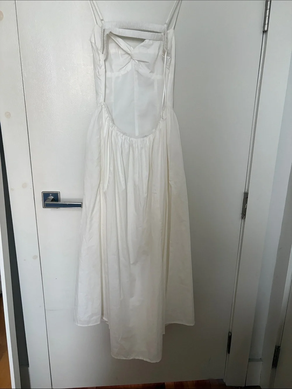 White Spaghetti-Strap Maxi Dress with Twist Front - Picture 2 of 2